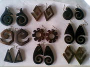 Art handycrafts of Indah Creation (Bali)black wood earrings