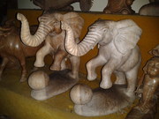 Ball elephant statue
