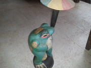 Umbrella frog statue
