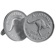 Sterling Silver Plated Halfpenny Coin Cufflinks
