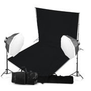 Two Head Powerful 5 lamp video light kit with Backdrop & Support Syste