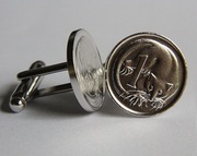 Sterling Silver Plated 1 Cent Coin Cufflinks