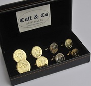 Gold Plated Australian Coin Cufflinks – 4 Pair Set