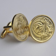 Gold Plated Two Cent Coin Cufflinks