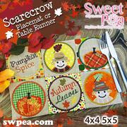 Scarecrow Placemat or Table Runner - Machine Embroidery Design