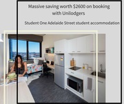 Save $2600 on student Studio Flat at Student One Adelaide Street